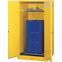 Sure-Grip<sup>®</sup> EX Vertical Drum Storage Cabinets, 55 US gal. Cap., Yellow SAQ046 | Nassau Supply