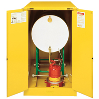 Sure-Grip<sup>®</sup> EX Horizontal Drum Storage Cabinets, 55 US gal. Cap., Yellow SAQ051 | Nassau Supply