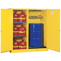 Sure-Grip<sup>®</sup> EX Double-Duty Safety Cabinets, 115 US gal. Cap., 13 Drums, Yellow SAQ053 | Nassau Supply