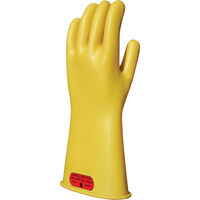 Yellow Natural Rubber Insulating Gloves, ASTM Class 0, Size 8, 14" L Nassau Supply