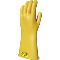 Yellow Natural Rubber Insulating Gloves, ASTM Class 2, Size 8, 16" L Nassau Supply