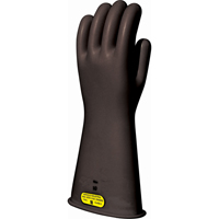 Black Natural Rubber Insulating Gloves, ASTM Class 2, Size 8, 14" L Nassau Supply
