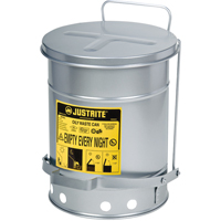 Oily Waste Cans, FM Approved/UL Listed, 6 US Gal., Silver SAR304 | Nassau Supply