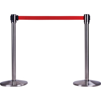 Poteau r&eacute;cepteur pour barri&egrave;res sur pieds pour le contr&ocirc;le des foules, Hauteur de 35", Acier inoxydable Nassau Supply