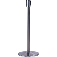 Poteau r&eacute;cepteur pour barri&egrave;res sur pieds pour le contr&ocirc;le des foules, Hauteur de 35", Acier inoxydable Nassau Supply