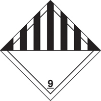 TDG Shipping Labels, Class 9, Miscellaneous Dangerous Goods, Vinyl Nassau Supply