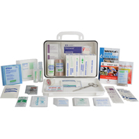 Trousses de premiers soins pour entrepreneur, Dispositif m&eacute;dical Classe 1, Boîte en plastique Nassau Supply