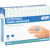 Bandages, Rectangular/Square, 3", Fabric Metal Detectable, Sterile Nassau Supply
