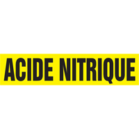 "Acid Nitrique" Pipe Marker, Self-Adhesive, 4" H x 24" W, Black on Yellow Nassau Supply