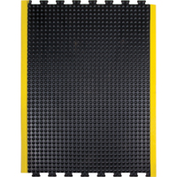 Tapis antifatigue en d&ocirc;me, &agrave; bulles, 3' x 4' x 1/2", Noir, Caoutchouc Nassau Supply