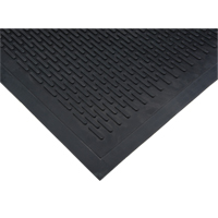 Low-Profile Matting, Rubber, Scraper Type, Solid Pattern, 3' x 5', Black SDL871 | Nassau Supply