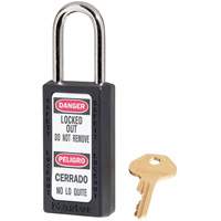 Cadenas de s&eacute;curit&eacute; Zenex 411, Noir, Cl&eacute;s identiques, Thermoplastique, Largeur de 1-1/2" Nassau Supply