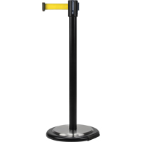 Barri&egrave;re sur pied pour le contr&ocirc;le des foules, Acier, 35" h, Ruban Jaune, Longueur du ruban 7' Nassau Supply