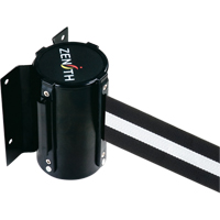 Barri&egrave;re &agrave; fixation murale, Acier, Fixation par vis, 7', Ruban Noir/Blanc Nassau Supply