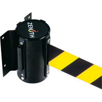 Barri&egrave;re &agrave; fixation murale, Acier, Fixation par vis, 7', Ruban Noir/Jaune Nassau Supply