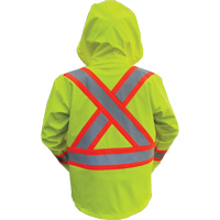 Hi-Vis FR/PU Safety Rain Jackets, Small, High Visibility Lime-Yellow Nassau Supply