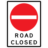 "Road Closed" Roll-Up Traffic Sign, 36" x 48", Vinyl, English with Pictogram Nassau Supply