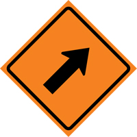 Right Diagonal Arrow Roll-Up Traffic Sign, 36" x 36", Vinyl, Pictogram Nassau Supply
