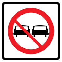 No Passing Roll-Up Traffic Sign, 29-1/2" x 29-1/2", Vinyl, Pictogram Nassau Supply