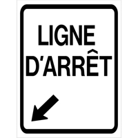 "Ligne d'Arr&ecirc;t" Roll-Up Traffic Sign, 23-3/5" x 29-1/2", Vinyl, French with Pictogram Nassau Supply