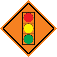 Stop Light Roll-Up Traffic Sign, 29-1/2" x 29-1/2", Vinyl, Pictogram Nassau Supply