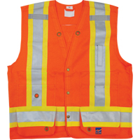Surveyor Safety Vest, High Visibility Orange, Small, Polyester Nassau Supply