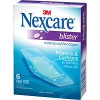 Nexcare Waterproof Blister Bandages, Rectangular/Square, 2-1/4", Plastic, Sterile Nassau Supply