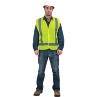 Veste de s&eacute;curit&eacute; pour la circulation, Jaune lime haute visibilit&eacute;, Grand, Polyester Nassau Supply