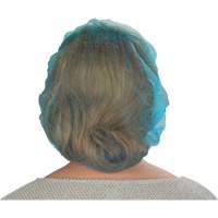 Non-Woven Bouffant Caps, Polypropylene, 21"/Large, Blue Nassau Supply