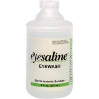 Saline Eyewash Bottles, Full Bottle, 8 oz. Nassau Supply