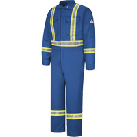 Flame-Resistant Premium Coveralls with Reflective Trim, Size 38, Royal Blue, 12.2 cal/cm² SED783 | Nassau Supply
