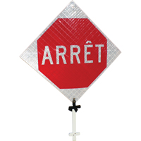 "Arrêt" Pole Sign, 24" x 24", Aluminum, French SED885 | Nassau Supply