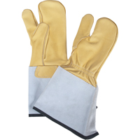 3-Finger Gloves, Medium, Grain Cowhide Palm SED907 | Nassau Supply