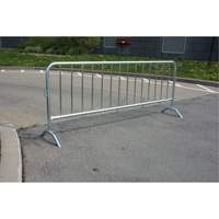 Portable Barrier, Interlocking, 102" L x 40" H, Silver Nassau Supply