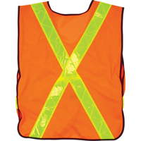 Standard-Duty Safety Vest, High Visibility Orange, Medium, Polyester Nassau Supply