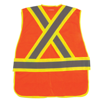 CSA Compliant High Visibility Surveyor Vest, High Visibility Orange, 2X-Large, Polyester, CSA Z96 Class 2 - Level 2 SEF104 | Nassau Supply