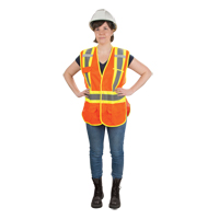 CSA Compliant High Visibility Surveyor Vest, High Visibility Orange, Medium, Polyester Nassau Supply