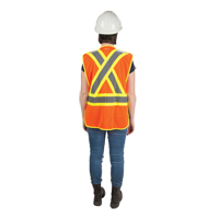CSA Compliant High Visibility Surveyor Vest, High Visibility Orange, Medium, Polyester Nassau Supply