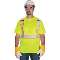 CSA Compliant T-Shirt, Polyester, Medium, High Visibility Lime-Yellow Nassau Supply