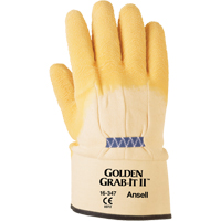 Gants Golden Grab-It II, 10/T-Grand, R&ecirc;vetement Latex de caoutchouc, Calibre 13, Enveloppe en Nylon Nassau Supply