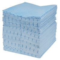 Premium Blue Bonded Sorbent Pads, Oil Only, 15" x 18", 30 gal. Absorbancy Nassau Supply