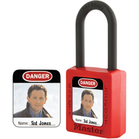 &eacute;tiquettes d'identification &agrave; photo pour cadenas en thermoplastique Zenex Nassau Supply