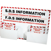 Postes d'information de fiches de donn&eacute;es de s&eacute;curit&eacute;, Anglais & français, Compris reliures Nassau Supply