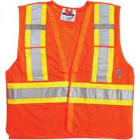 Traffic Safety Vest, High Visibility Orange, 2X-Large/3X-Large, Polyester, CSA Z96 Class 2 - Level 2 SEK052 | Nassau Supply