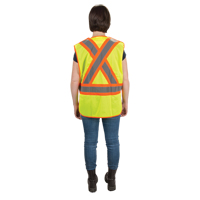 CSA Compliant High Visibility Surveyor Vest, High Visibility Lime-Yellow, 2X-Large, Polyester, CSA Z96 Class 2 - Level 2 SEK235 | Nassau Supply