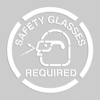 Floor Marking Stencils - Safety Glasses Required, Pictogram, 20" x 20" SEK518 | Nassau Supply