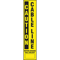 Flexible Marker Stake Decals - Caution Cable Line Nassau Supply