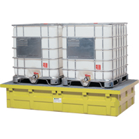 Double IBC Low-Top Without Drain, 385 US gal. Spill Capacity, 110" x 55" x 20" Nassau Supply