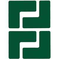 Floor Corner Marks, L, 5" L x 2" W, Green, Polyester Nassau Supply