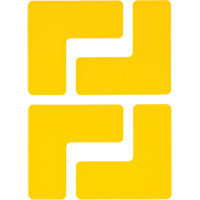 Floor Corner Marks, L, 5" L x 2" W, Yellow, Polyester Nassau Supply